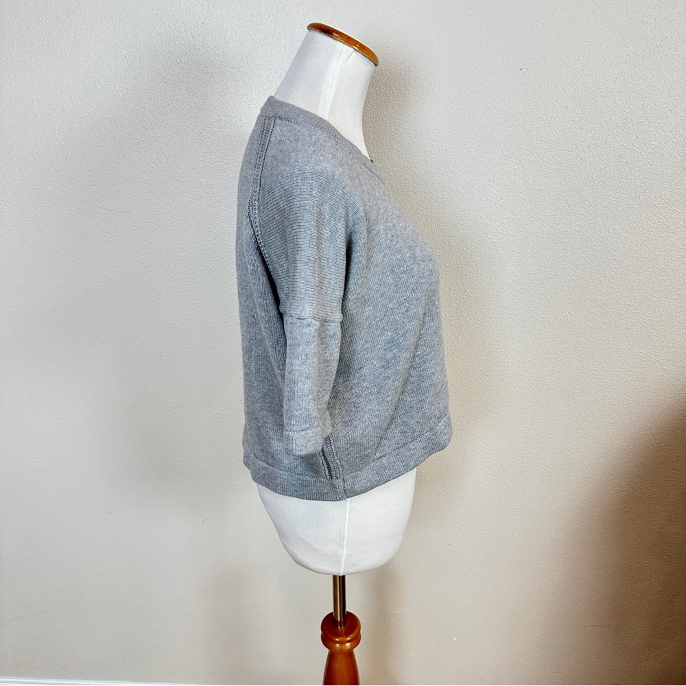 Lululemon Bhakti Reality Short Sleeve Sweater Heathered Gray Women’s Sz 6 - Picture 3 of 4